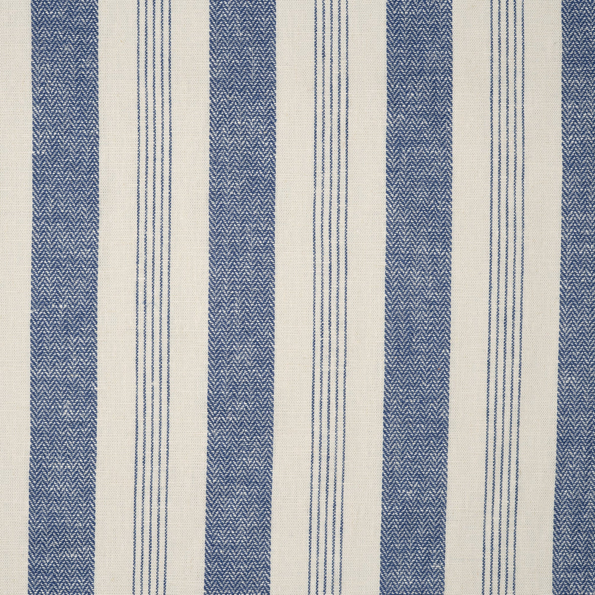 Leinen Viskose Fischgrät-Streifen Jeansblau