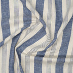 Leinen Viskose Fischgrät-Streifen Jeansblau | Stoffwerk