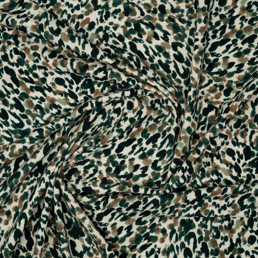 Leinenjersey Leoprint Grün | Stoffwerk