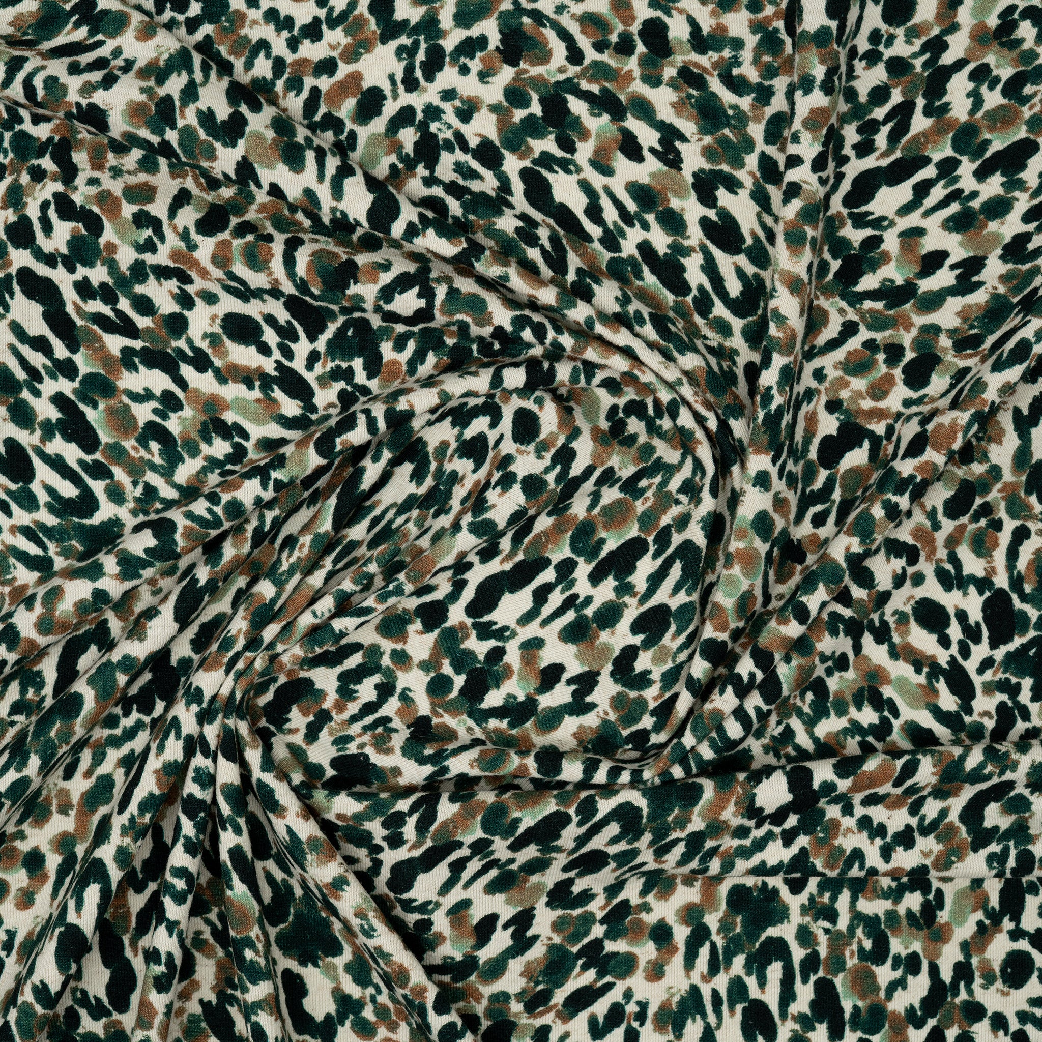 Leinenjersey Leoprint Grün | Stoffwerk