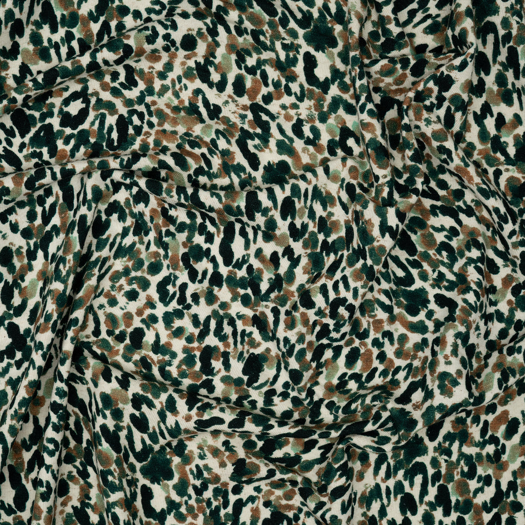 Leinenjersey Leoprint Grün | Stoffwerk