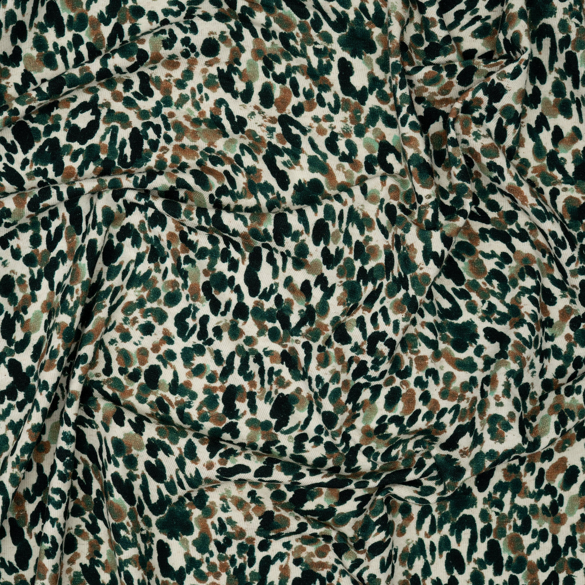 Leinenjersey Leoprint Grün | Stoffwerk
