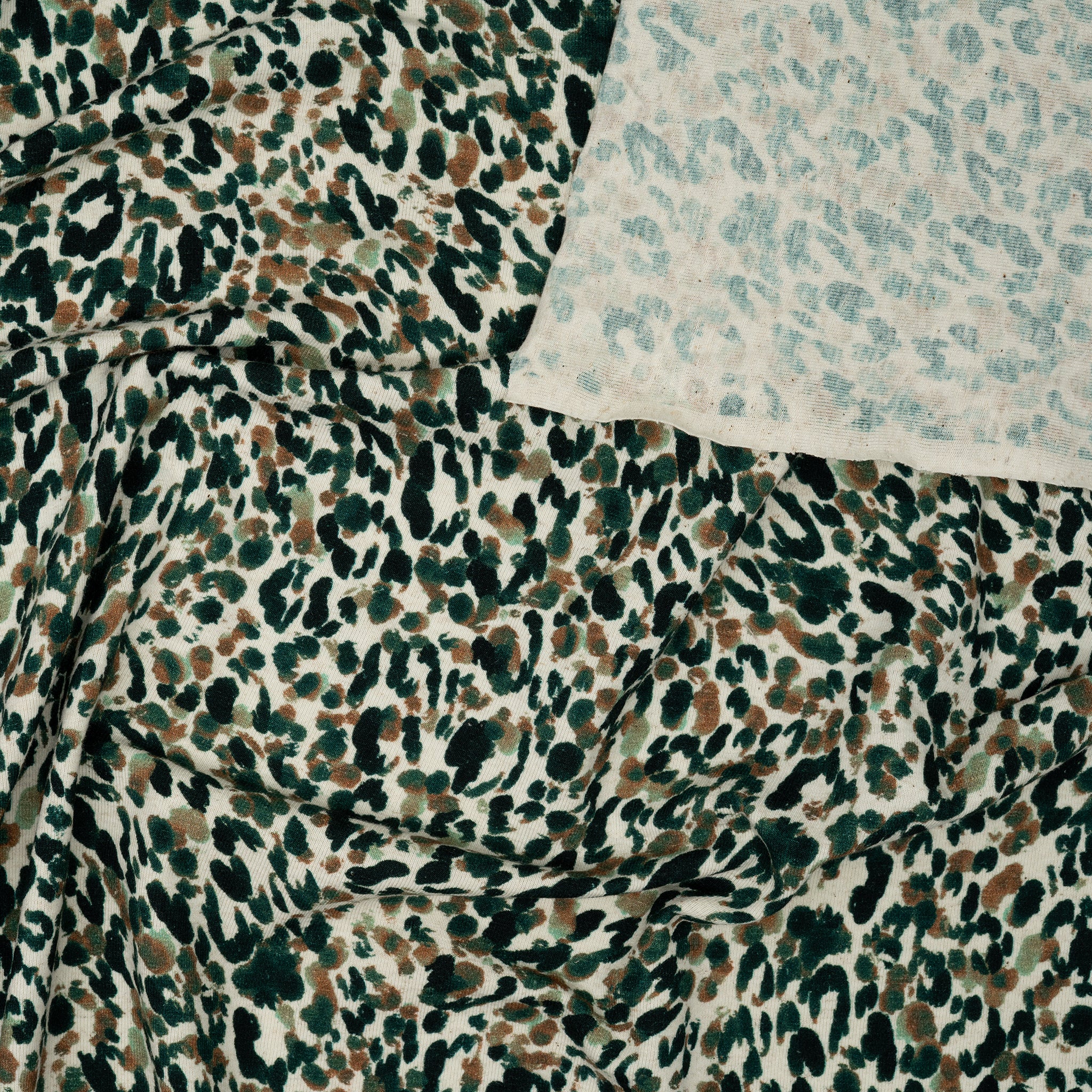 Leinenjersey Leoprint Grün | Stoffwerk