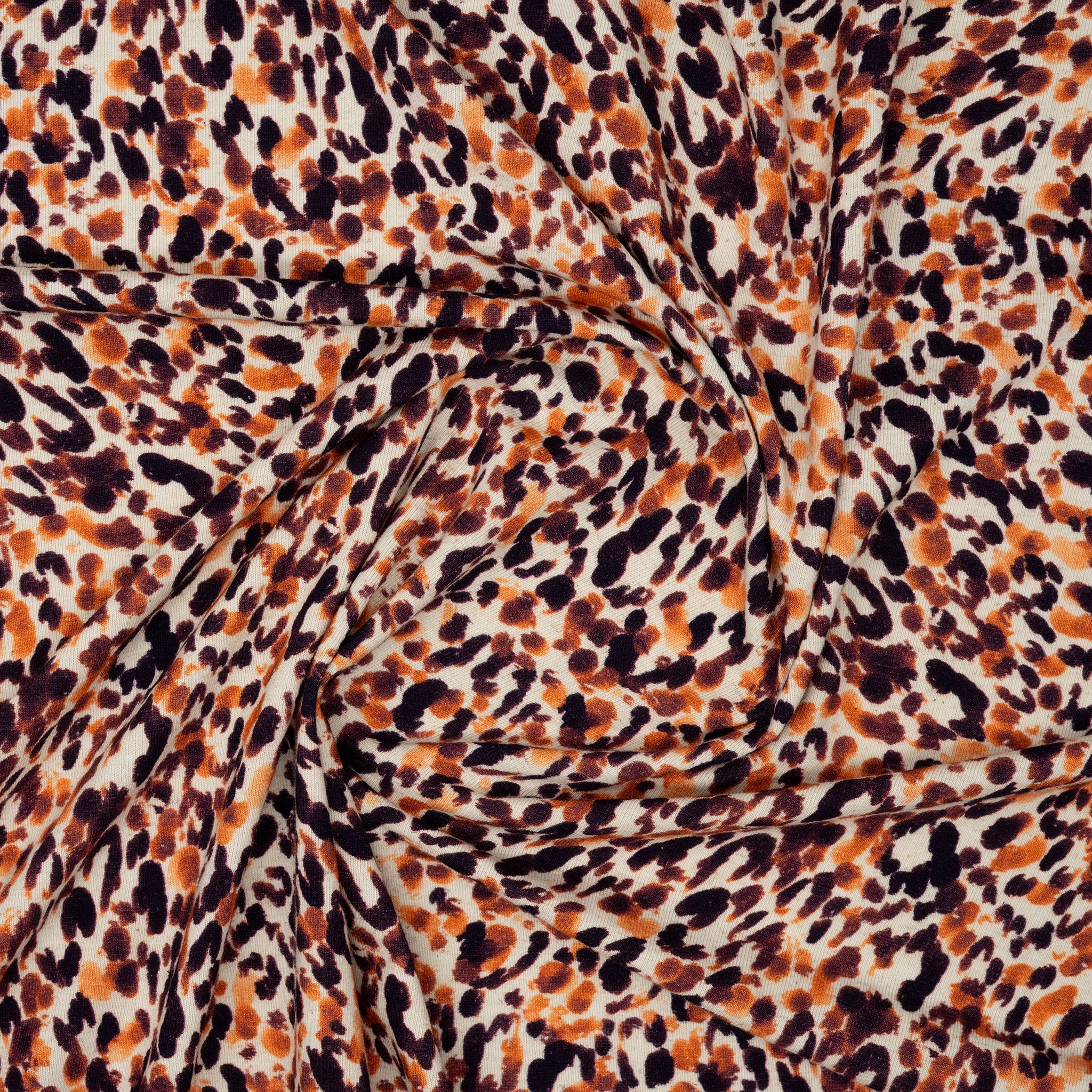 Leinenjersey Leoprint Orange | Stoffwerk