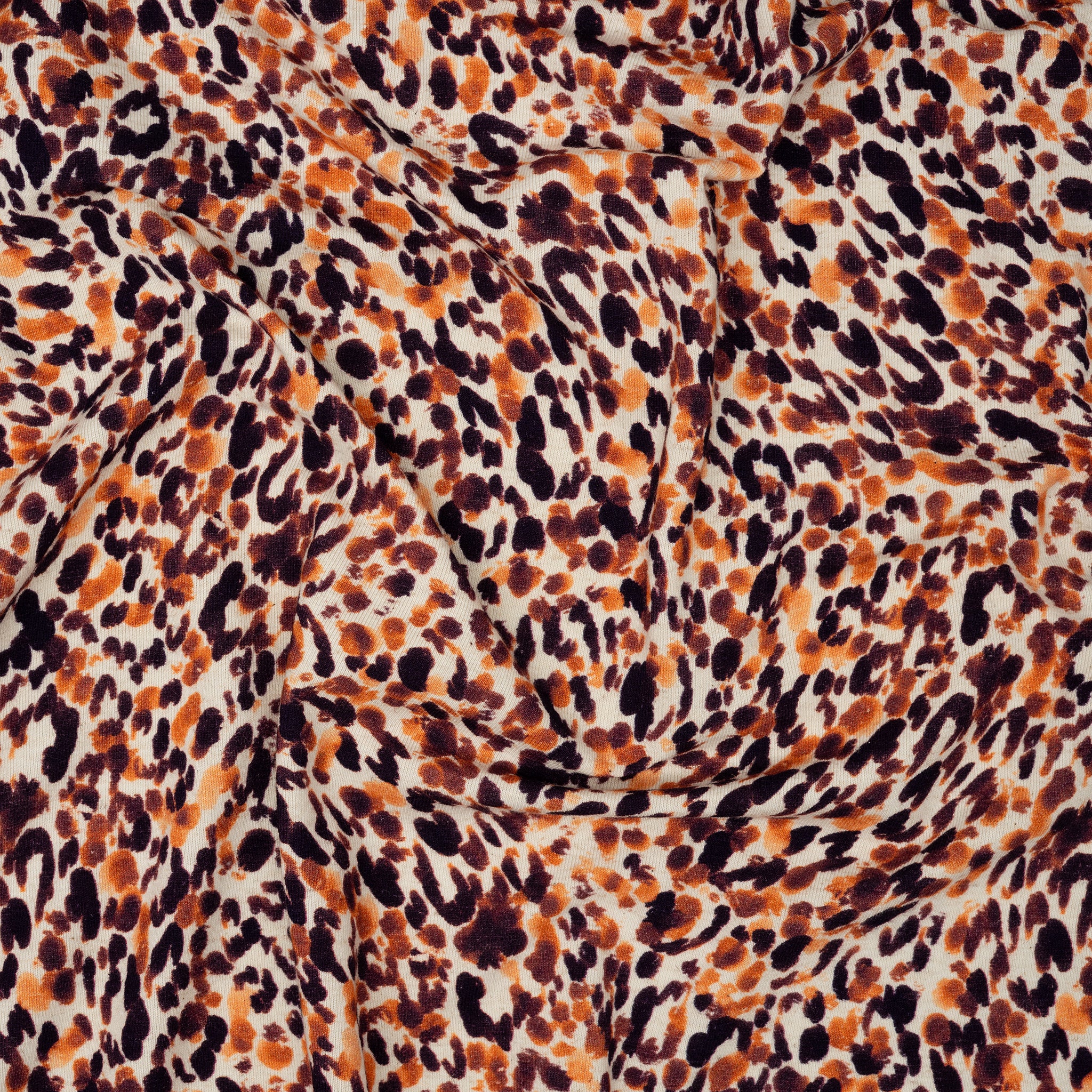 Leinenjersey Leoprint Orange | Stoffwerk
