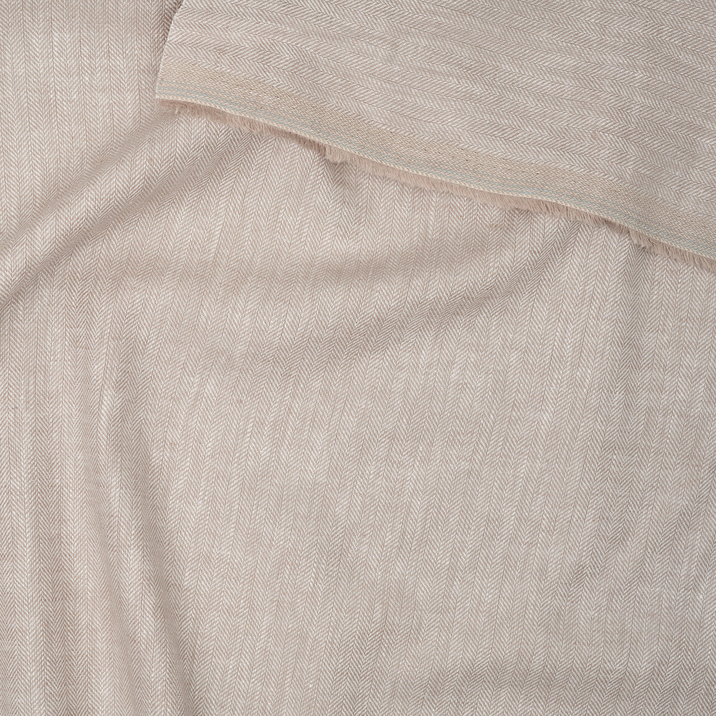 Leinenmix Fischgrät Beige | Stoffwerk