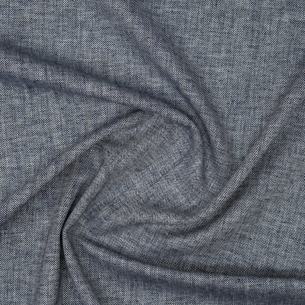 Leinenmix Fischgrät Marineblau | Stoffwerk