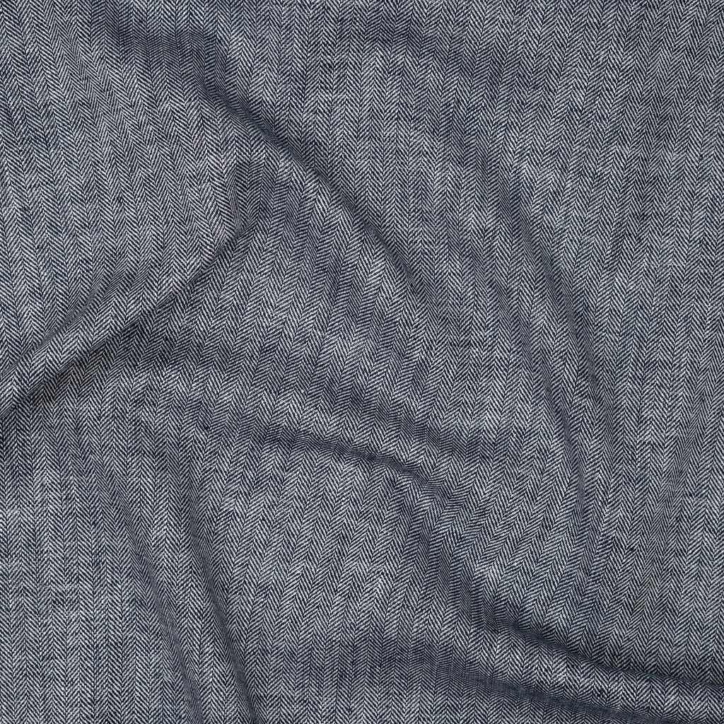 Leinenmix Fischgrät Marineblau | Stoffwerk