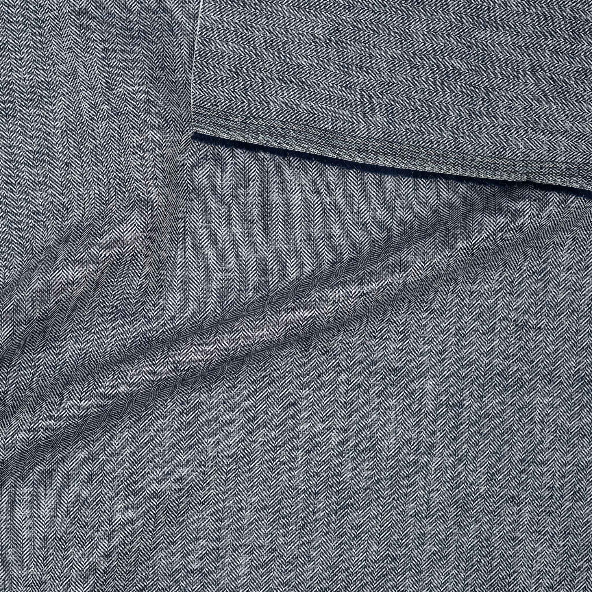 Leinenmix Fischgrät Marineblau | Stoffwerk