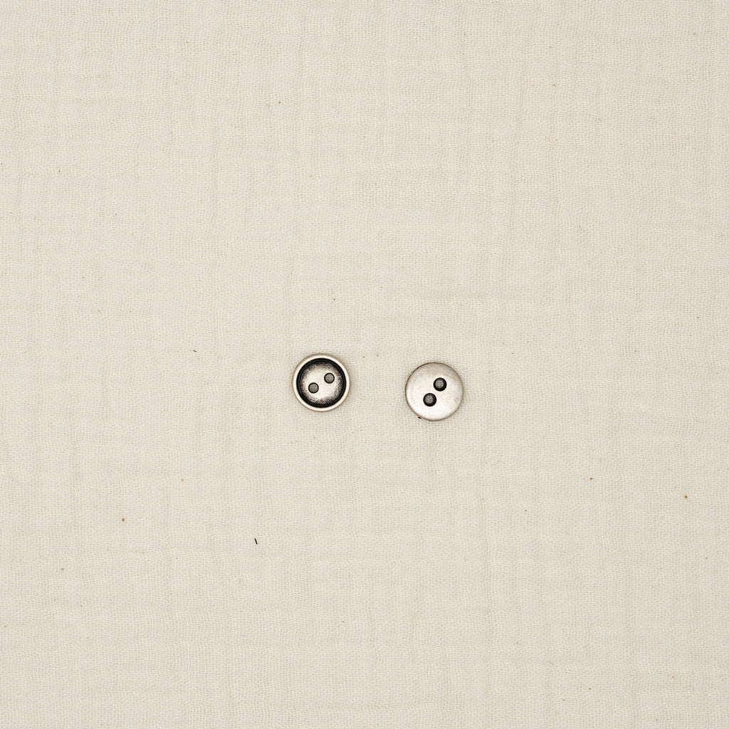 Metallknopf Altsilber Schmaler Rand (11 mm)