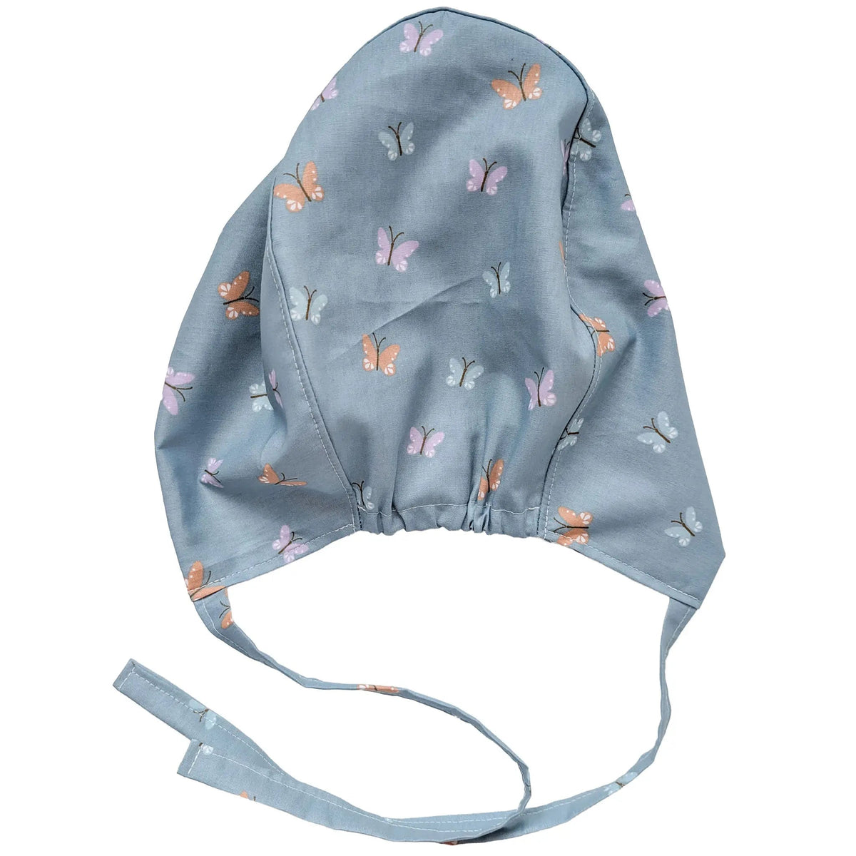 OP-Haube Popeline mit Gummi bunte Schmetterlinge Mint Lila Orange | Stoffwerk