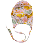 OP-Haube Popeline mit Gummi bunte Wale Grün Orange Lila Braun