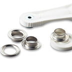 Ösen und Scheiben silberfarbig 11mm | Stoffwerk
