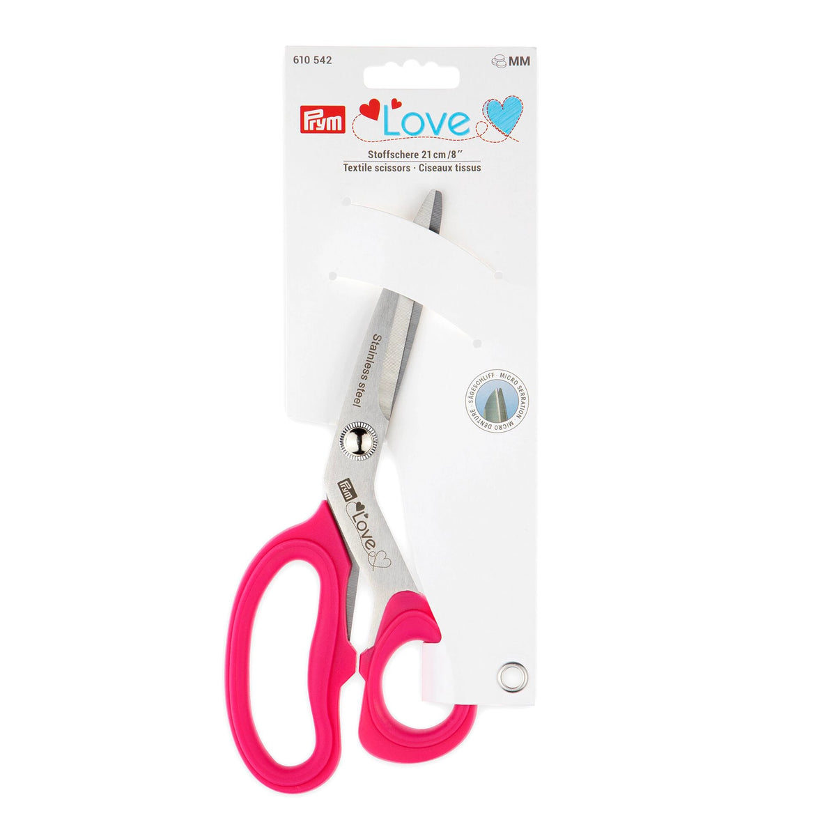 Prym Love Stoffschere Micro Serration 21 cm Pink
