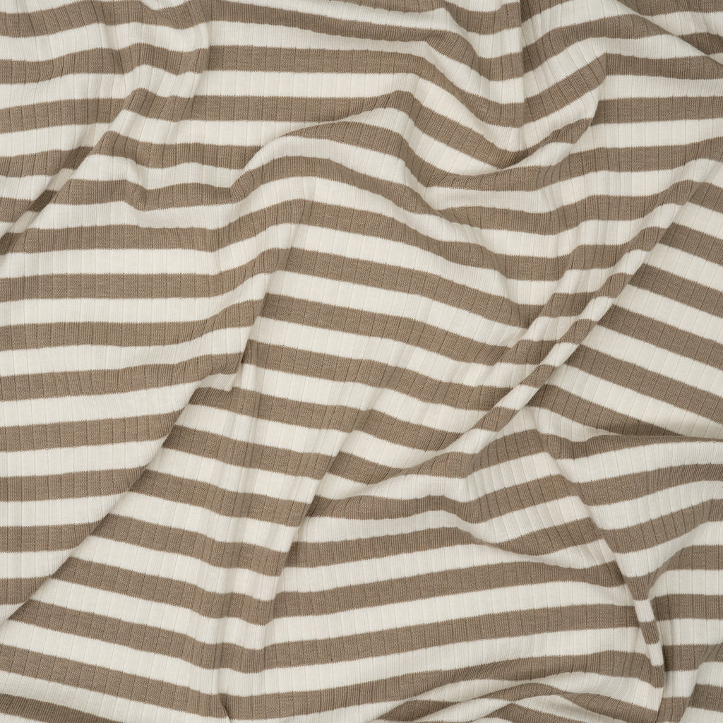 Ripp Jersey Taupe Streifen