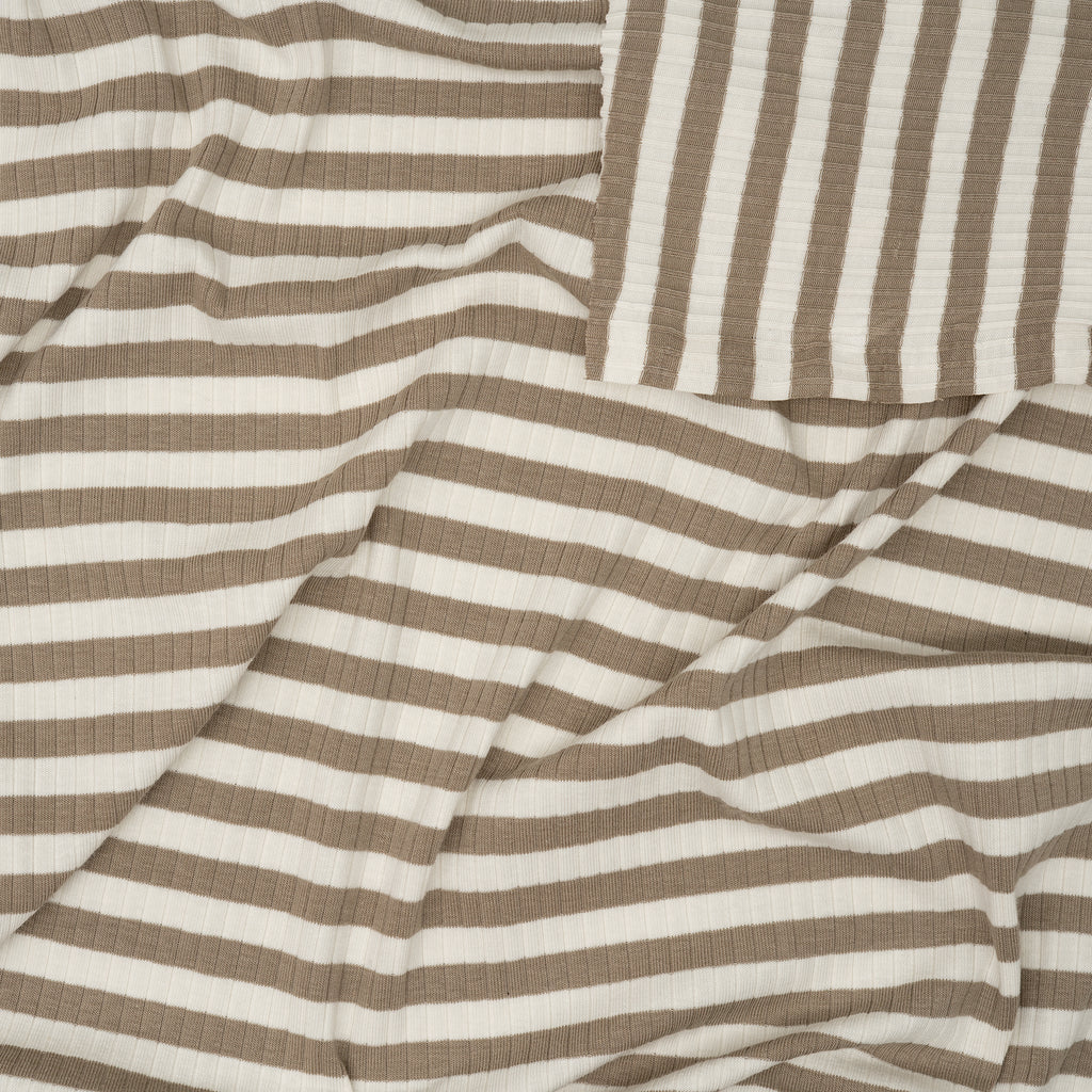 Ripp Jersey Taupe Streifen