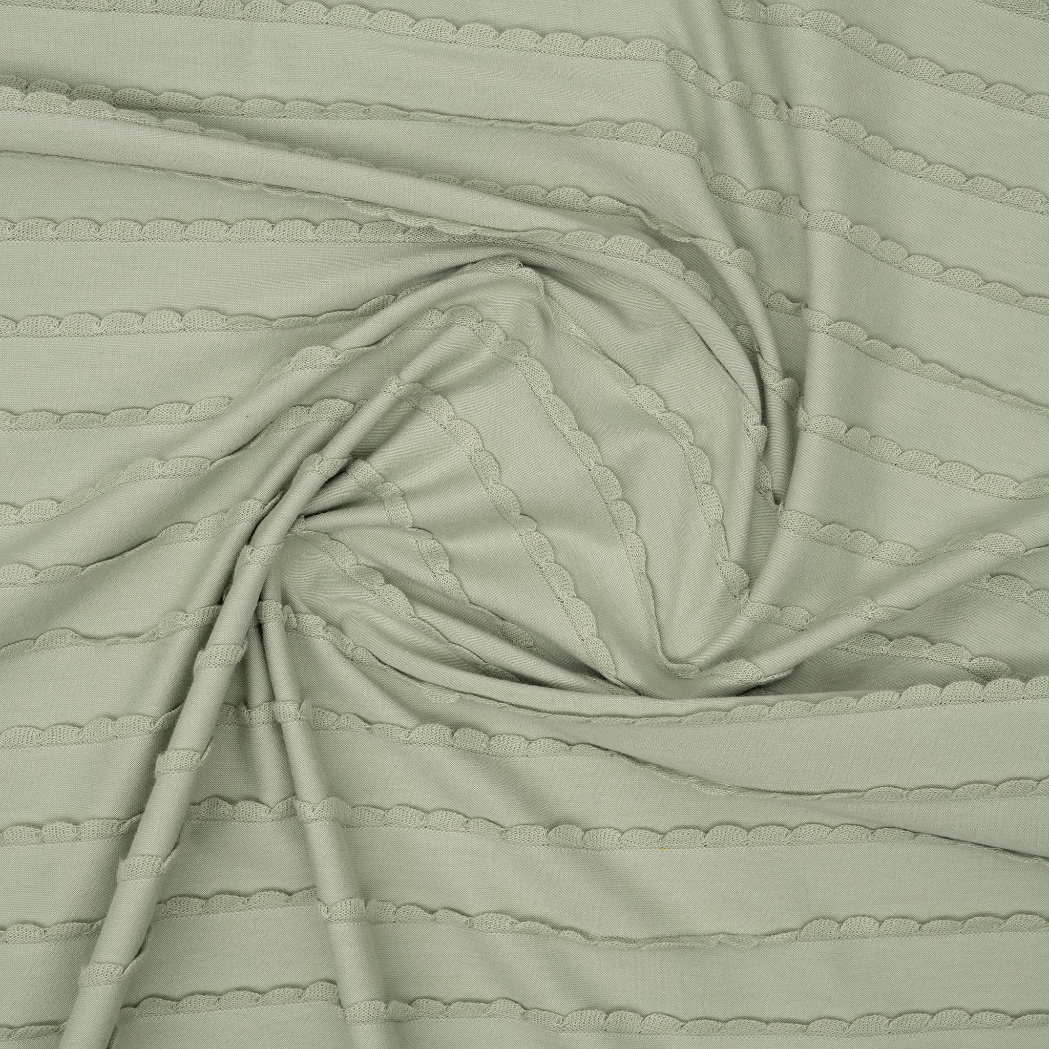 Rüschen Jersey Rauchgrün | Stoffwerk