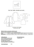 Schnittmuster Cardigan Carla | Stoffwerk