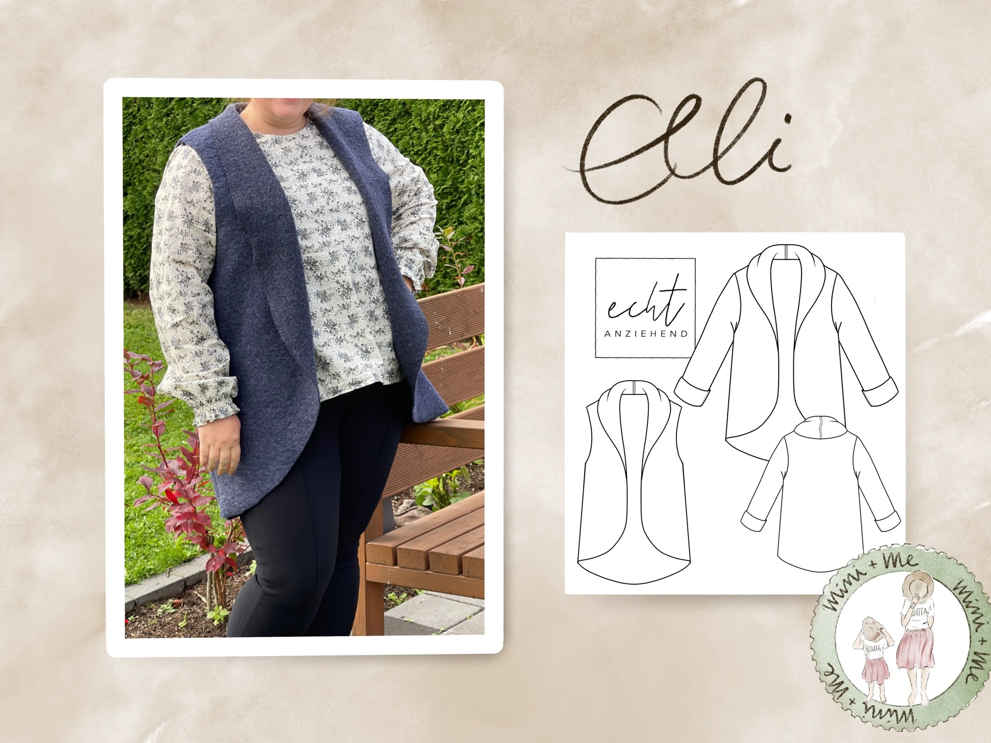 Schnittmuster Jacke/Weste Elli