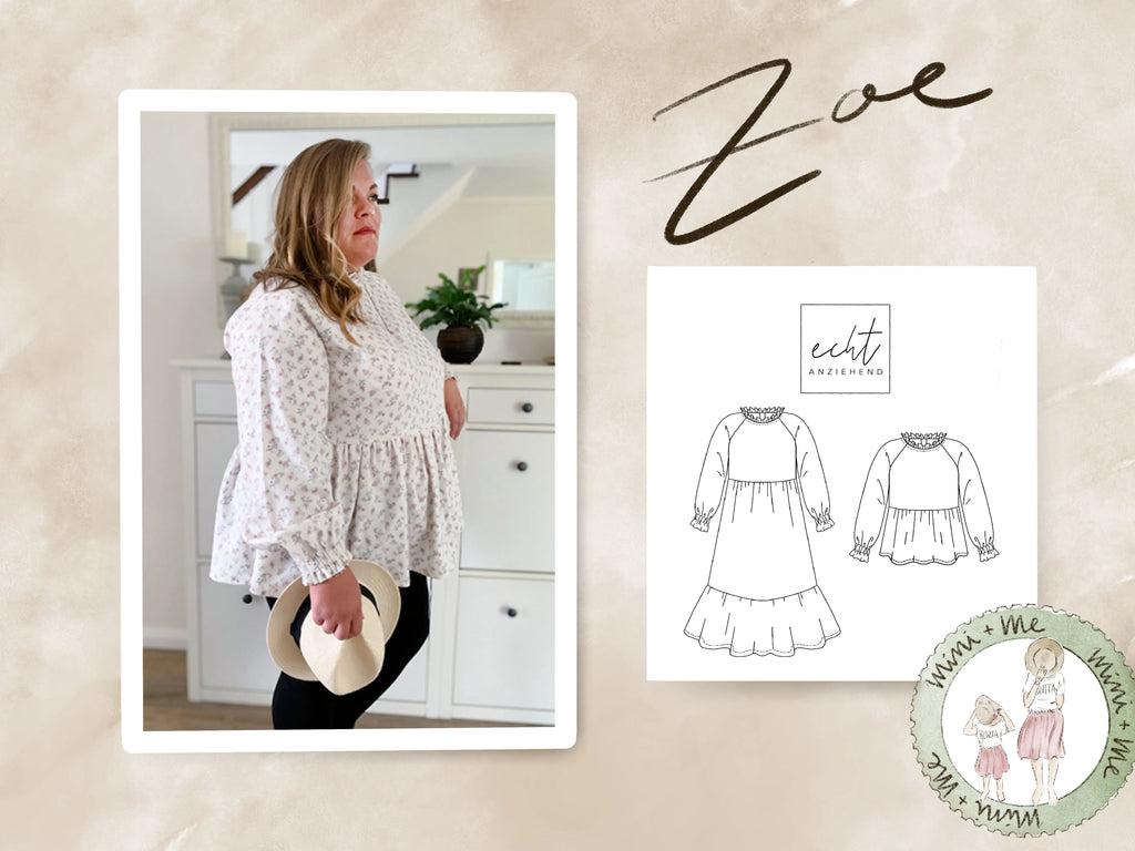 Schnittmuster Midikleid/Bluse Zoe