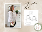 Schnittmuster Midikleid/Bluse Zoe