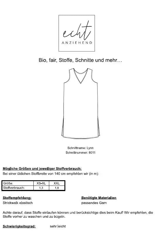 Schnittmuster Weste Lynn
