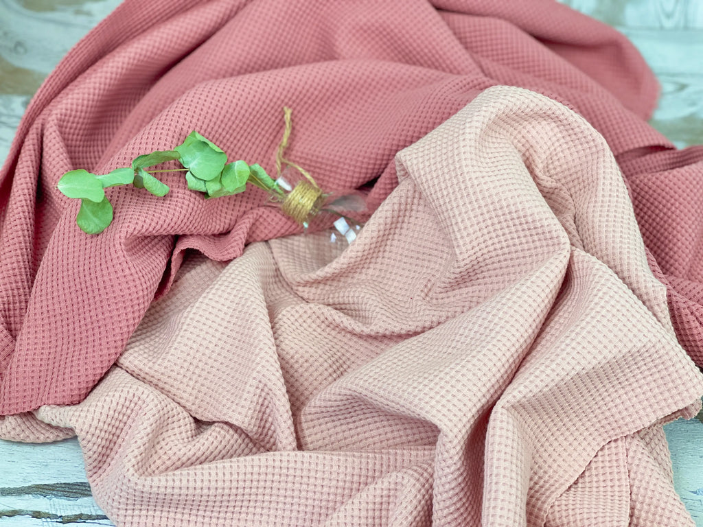 Strick Waffelstrick kräftiges altrosa