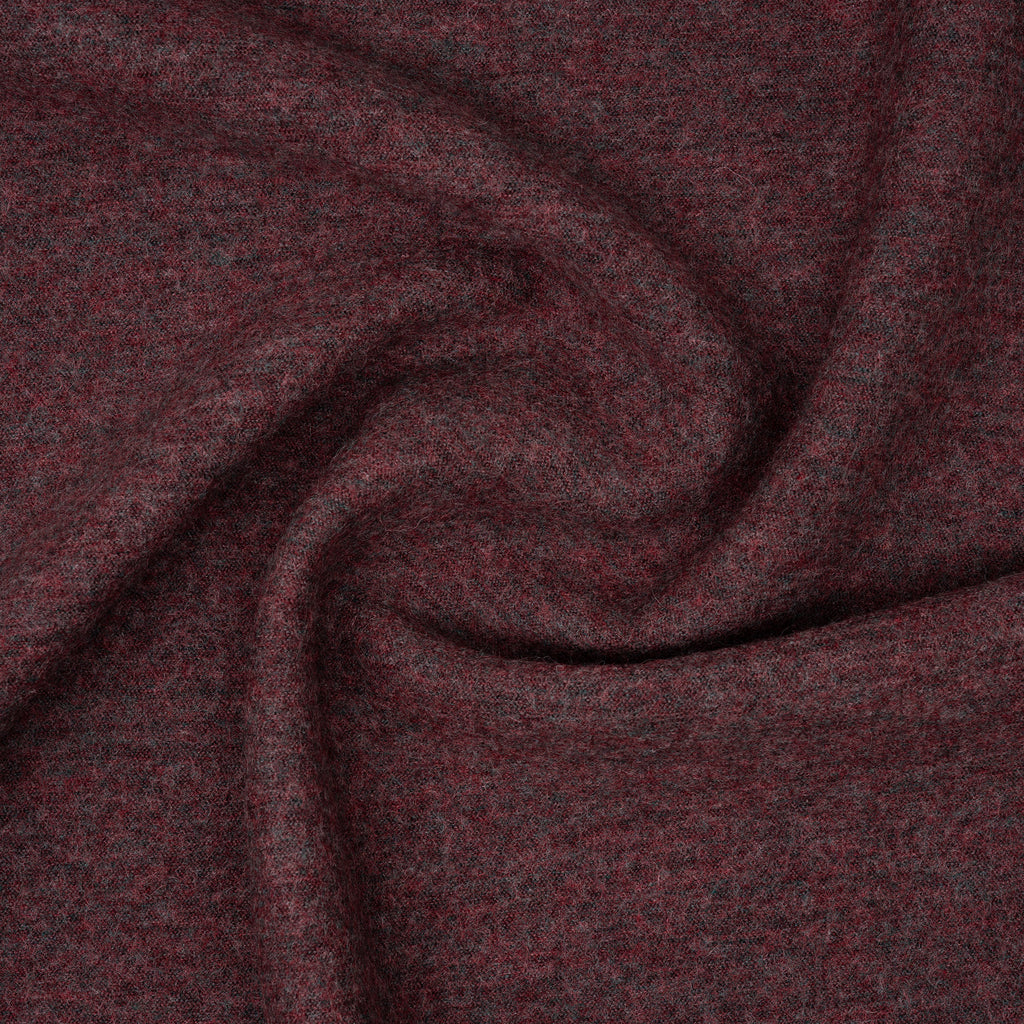 Strickwalk Bordeaux Grau Meliert
