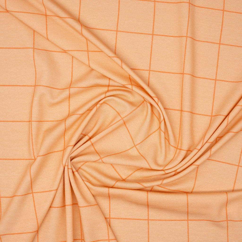Tencel Jersey Raster Pfirsich | Stoffwerk
