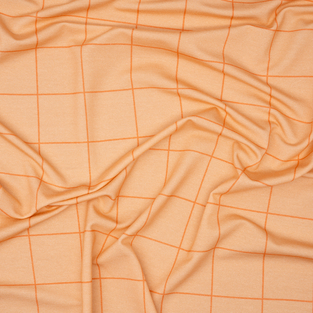Tencel Jersey Raster Pfirsich | Stoffwerk