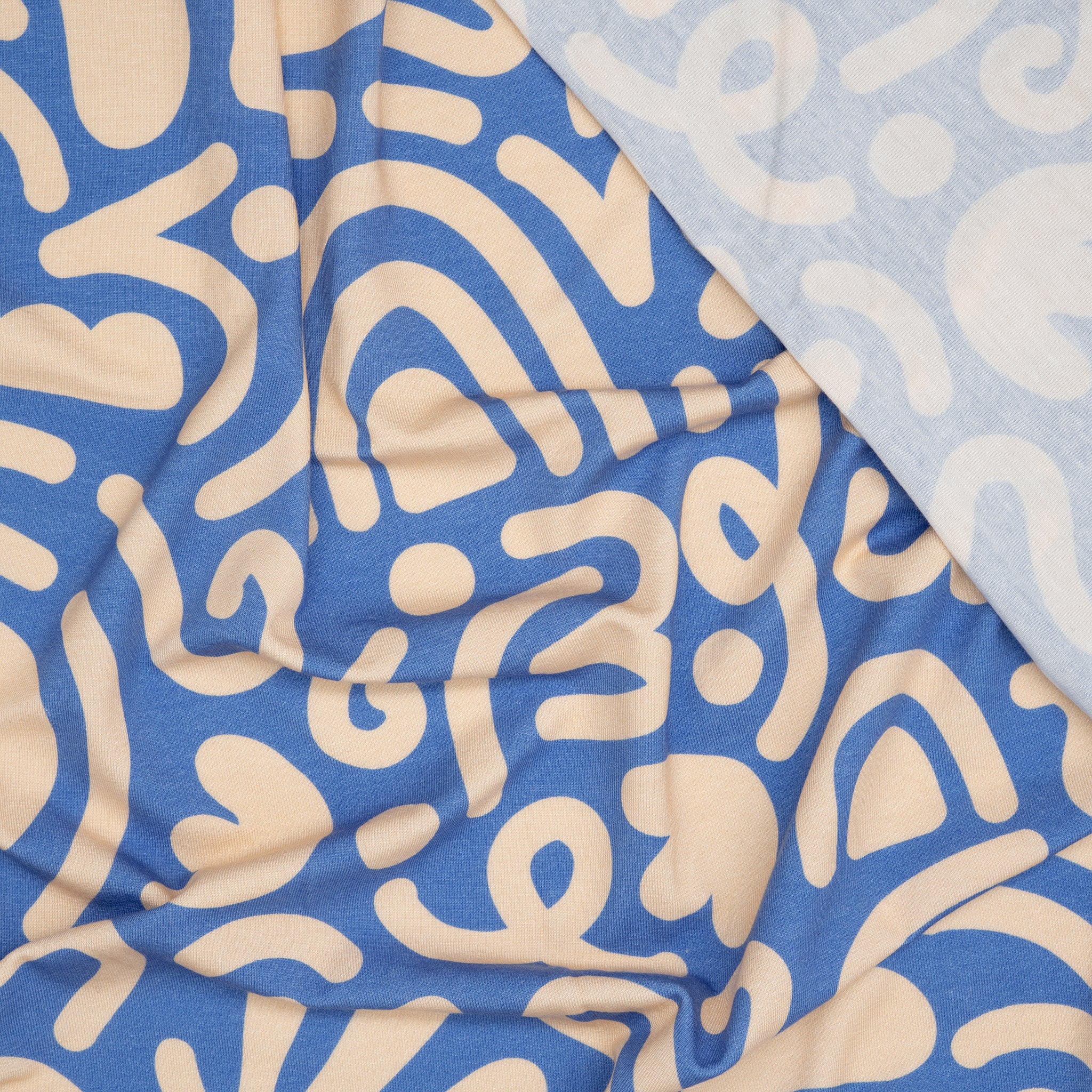 Tencel Jersey Regenbogen Abstrakt Blau | Stoffwerk