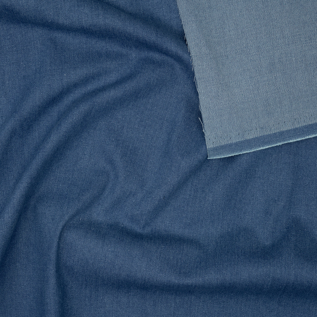 Twill Jeans Gewaschen Leicht Dehnbar Mittelblau