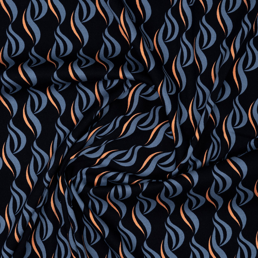 Viskose Abstrakt Navy B-Ware | Stoffwerk