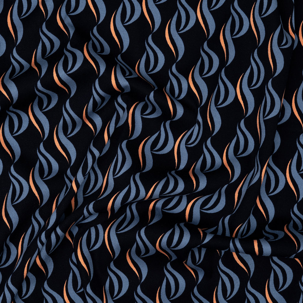 Viskose Abstrakt Navy B-Ware | Stoffwerk