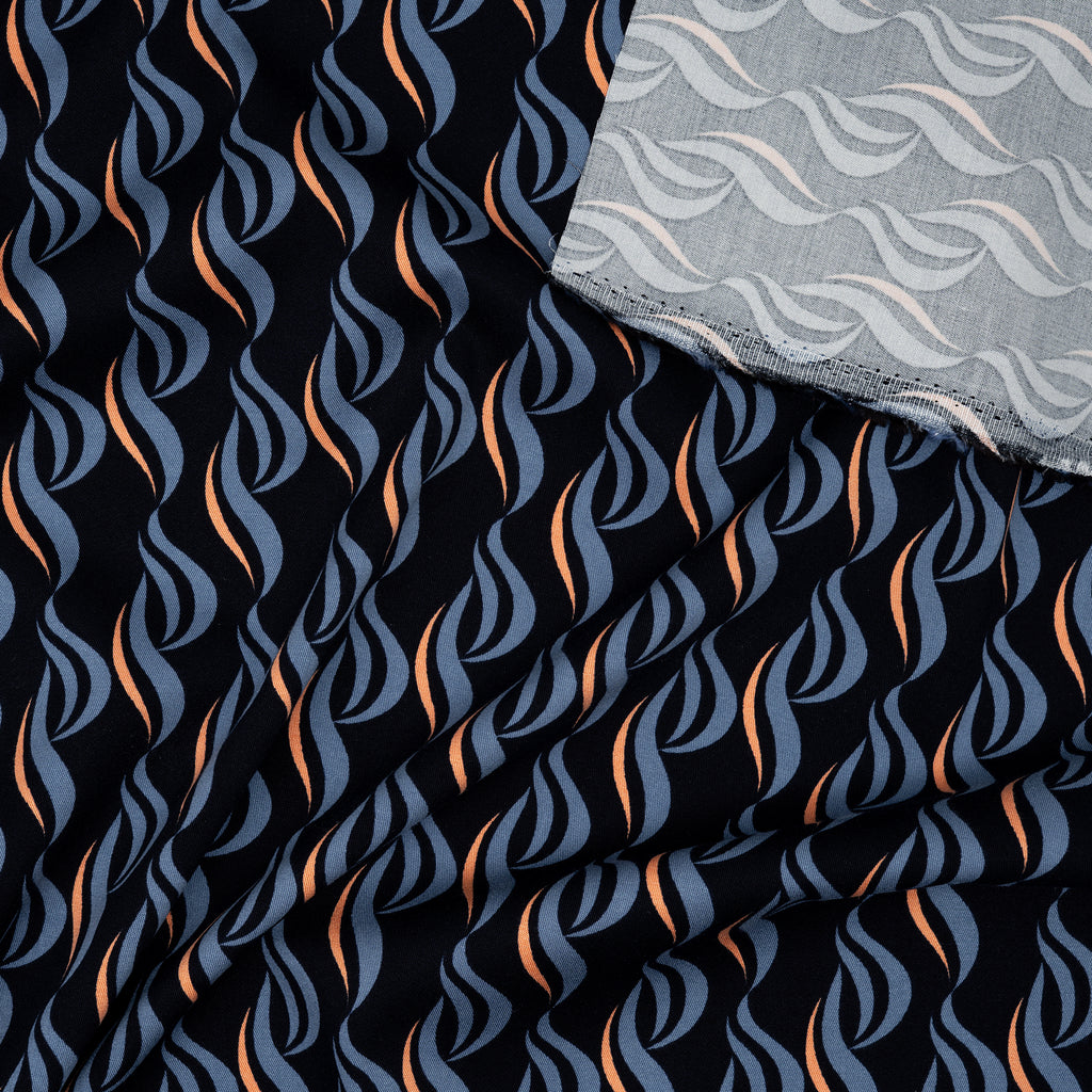 Viskose Abstrakt Navy B-Ware | Stoffwerk