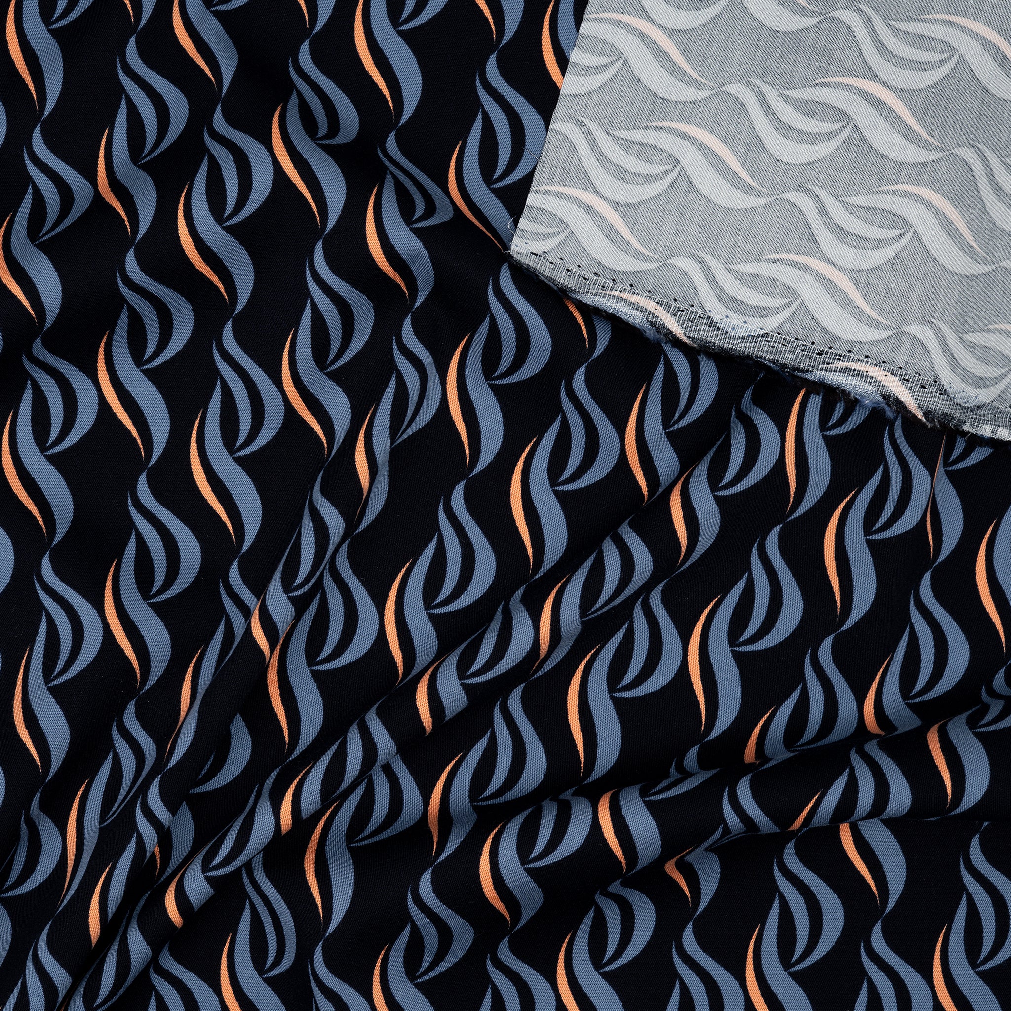 Viskose Abstrakt Navy B-Ware | Stoffwerk