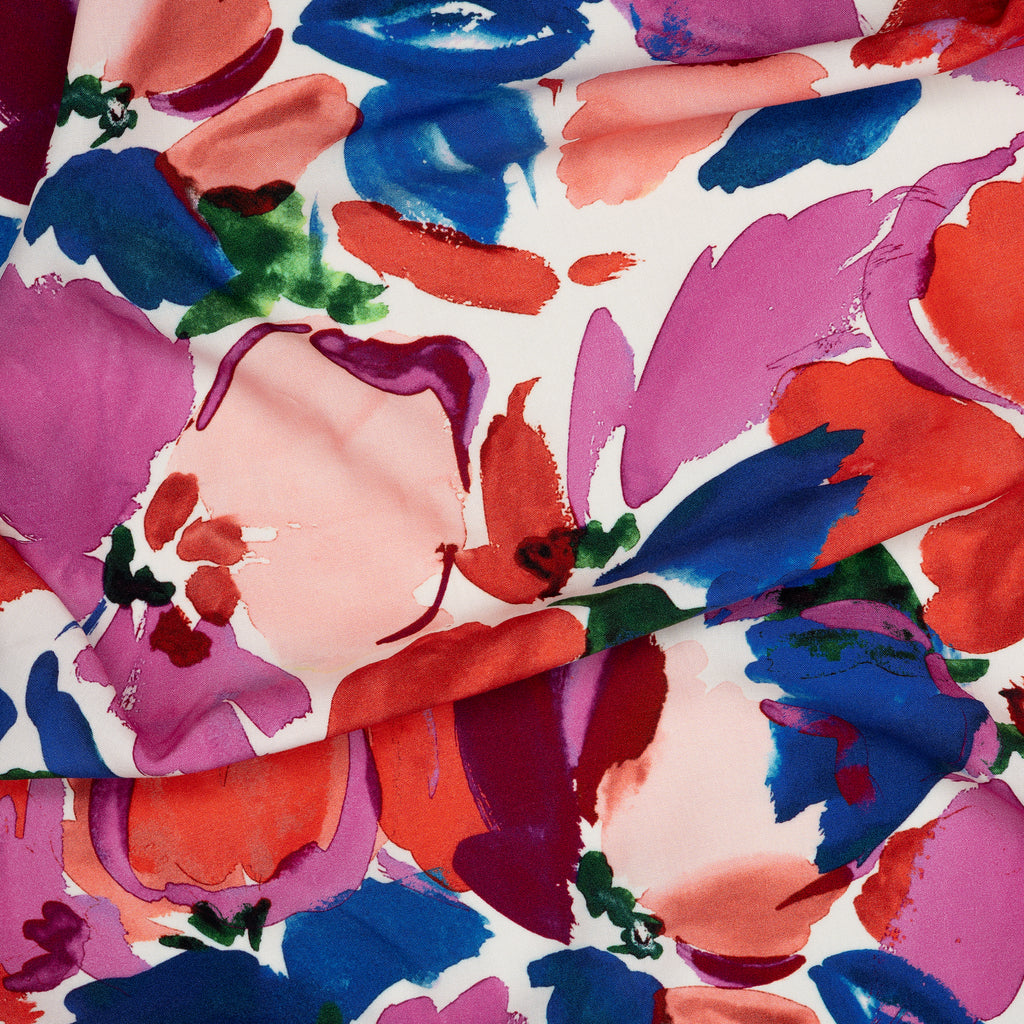 Viskose Aquarell-Blume | Stoffwerk