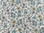 Viskose Blumenwiese dusty mint rauchgelb