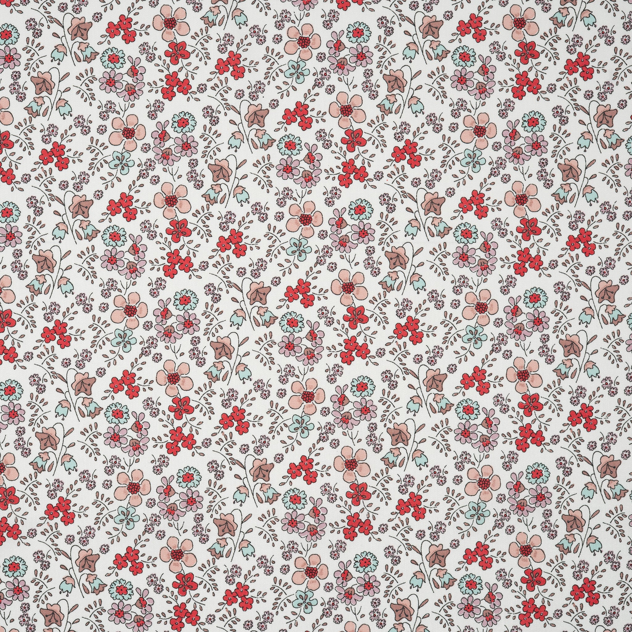 Viskose Blumenwiese Rosa Rot