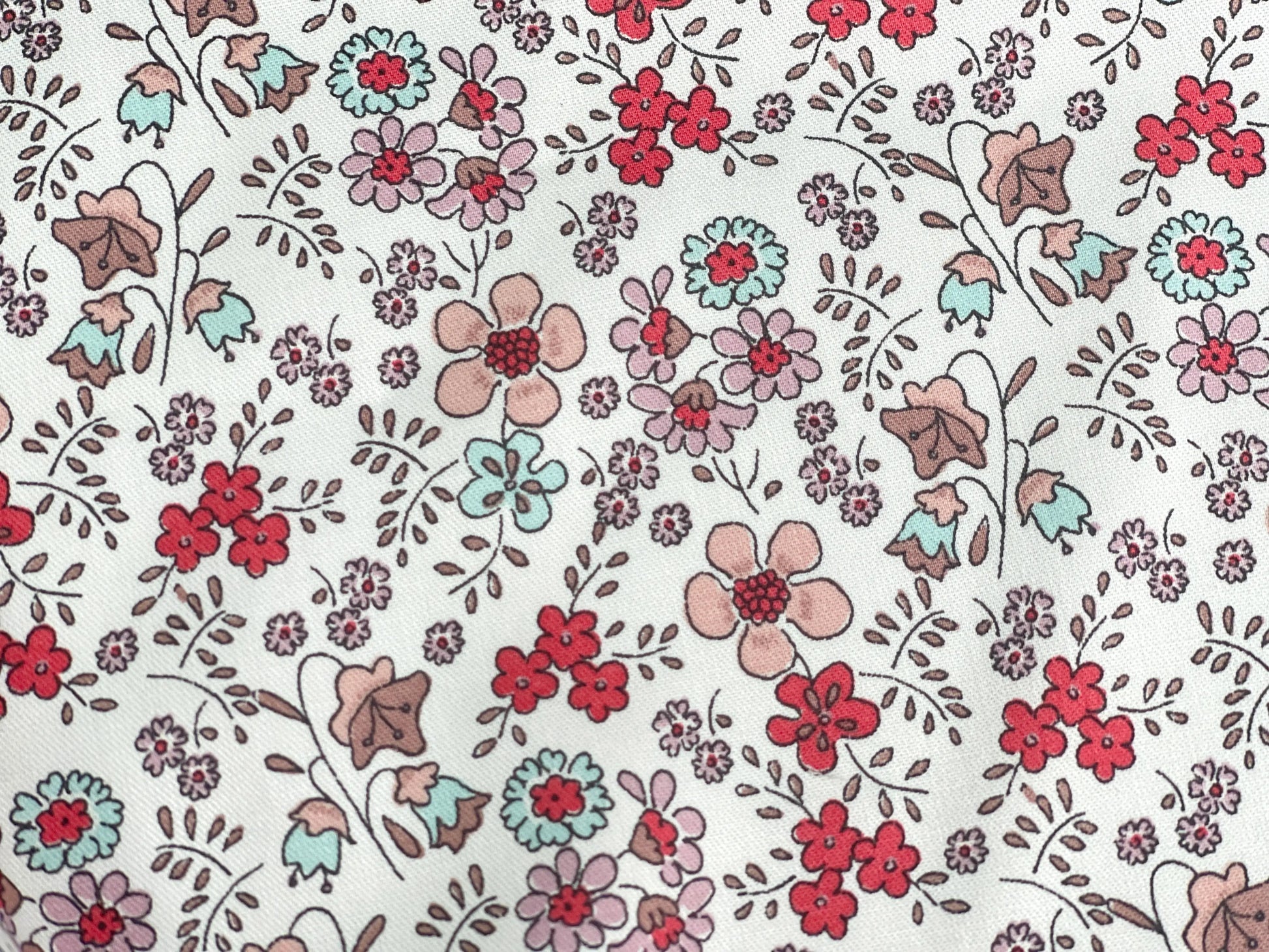 Viskose Blumenwiese rosa rot