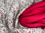 Viskose Blumenwiese rosa rot