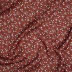 Viskose Blütenzweige Rosa Braun | Stoffwerk