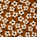 Viskose Große Blumen Dunkles Ocker | Stoffwerk
