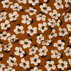 Viskose Große Blumen Dunkles Ocker | Stoffwerk