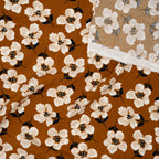 Viskose Große Blumen Dunkles Ocker | Stoffwerk
