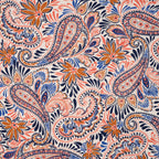 Viskose Jersey Paisley Orange Senf Ecru | Stoffwerk
