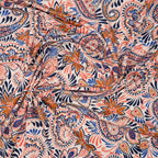Viskose Jersey Paisley Orange Senf Ecru | Stoffwerk