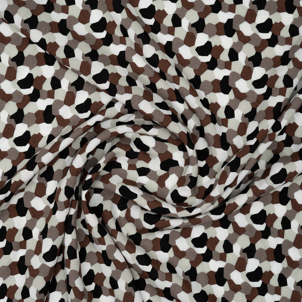 Viskose Kleine Mosaik Steinchen Sand Braun Beige Creme | Stoffwerk