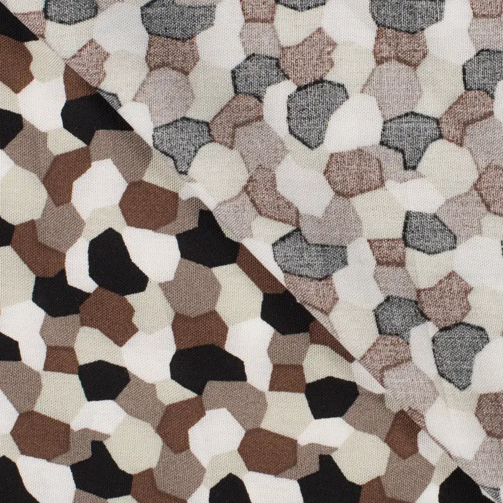 Viskose kleine Mosaik Steinchen sand braun beige creme