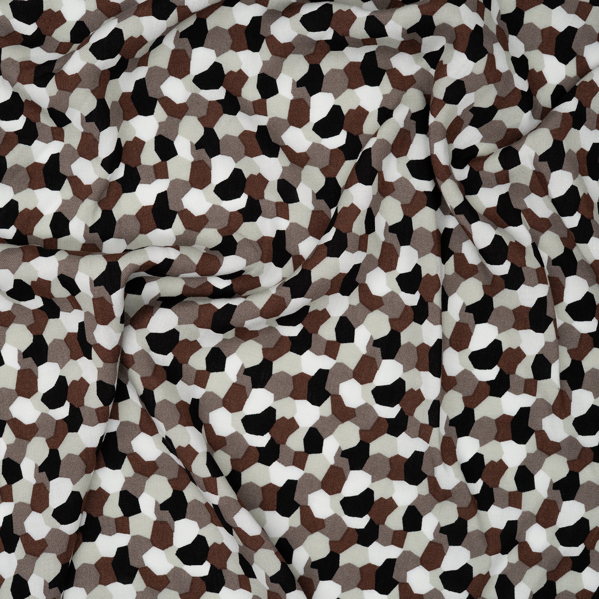 Viskose Kleine Mosaik Steinchen Sand Braun Beige Creme | Stoffwerk